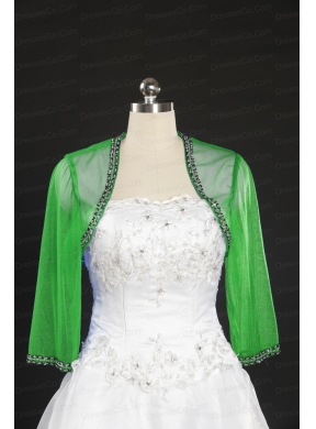 Spring Long Sleeves Green Wraps with Beading