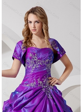 Unique and Affordable Open Front Quinceanera Jacket in Purple For