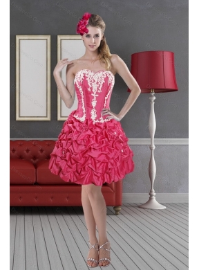 Hot Pink New Style Prom Dress with Pick Ups and Embroidery