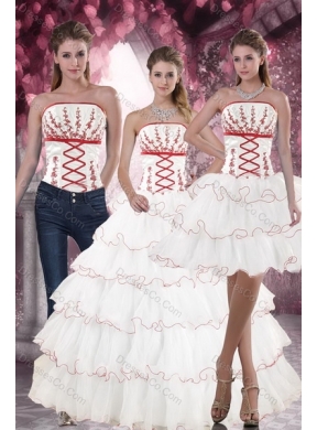 Detachable White Quinceanera Skirts with Appliques and Ruffled Layers for