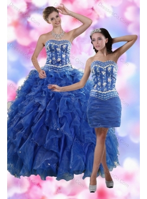 Detachable Strapless Quinceanera Skirts in Royal Blue