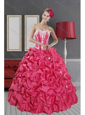 Pretty Hot Pink Dress Quince with Pick Ups and Appliques