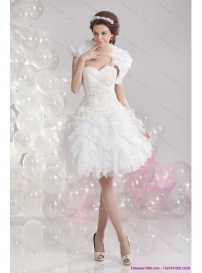 Pretty White Wedding Gowns with Ruffles and Sequins 168.64