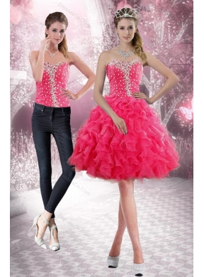 Pretty Detachable Prom Dress with Beading and Ruffles