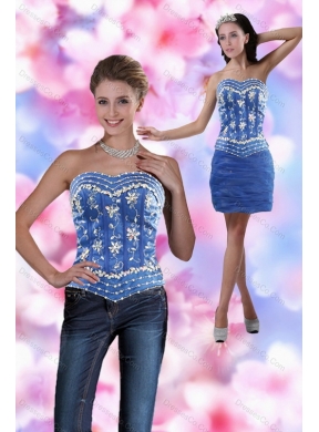 Fashionable Mini Length Detachable Prom Dress with Appliques