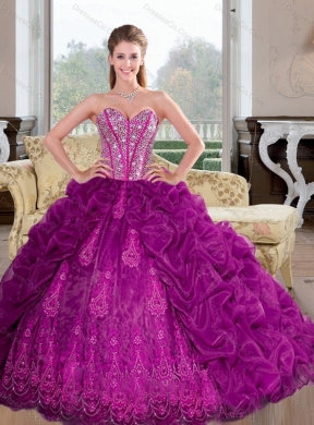 Luxurious Quinceanera Dress with Beading and Pick Ups