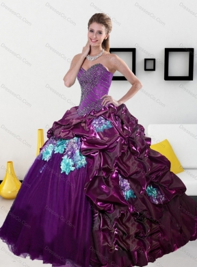 Luxurious Quinceanera Dress with Pick Ups and Appliques