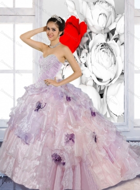Beading and Appliques Artistic Quinceanera Dress with Brush Train