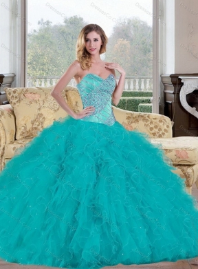 Cheap Ball Gown Quinceanera Dress with Beading and Ruffles