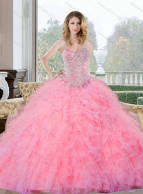 Colorful Beading and Ruffles Quinceanera Dress