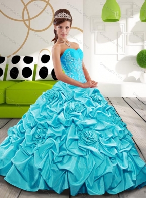 Quinceanera Dress with Appliques and Pick Ups