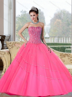 Elegant Beading Strapless Quinceanera Dress