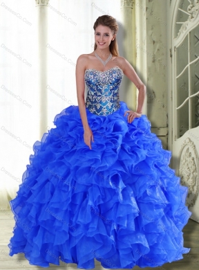 Unique Strapless Quinceanera Dress with Beading and Ruffles