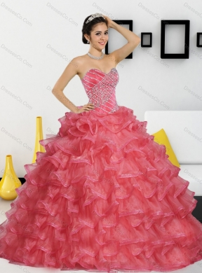 Unique Quinceanera Dress with Appliques and Ruffled Layers