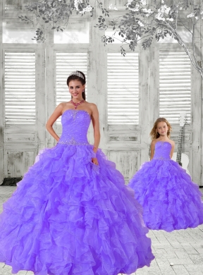 Fashionable Beading and Ruching Lavender Princesita Dress