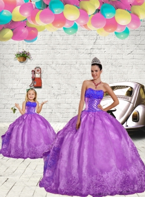 Luxurious Beading and Embroidery Princesita Dress in Purple