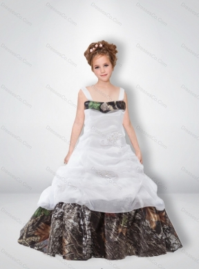 Cute A Line Camo Flower Girl Dress with Beading