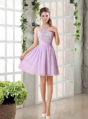 Perfect Summer Dama DressRuching with Hand Made Flower in Lilac