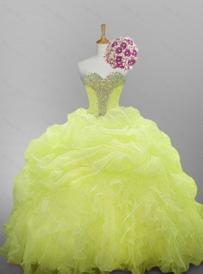 Pretty Beaded Quinceanera Dress with Ruffled Layers