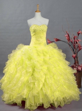 Elegant Quinceanera Dress with Beading and Ruffles for