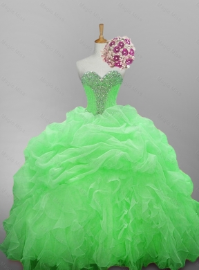 Affordable Beaded Quinceanera Dress in Organza for