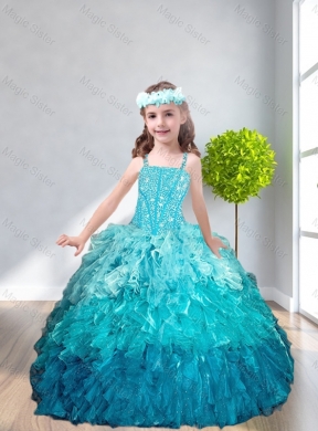 Simple Straps Mini Quinceanera Dress with Beading and Ruffles for