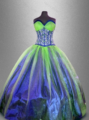Custom Made Ball Gown Sweet 16 Gowns with Beading and Ruffles