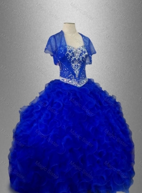 Beautiful Beaded and Ruffles Sweet 16 Gowns in Multi Color