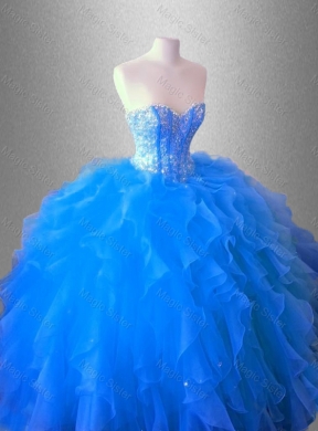 Ruffles and Beaed Classical Quinceanera Dress with Sweetheart