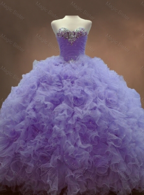 Classical Beaded Lavender Sweet 16 Gowns with Ball Gowns