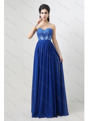 Hot Sale Blue Prom Dress with Appliques
