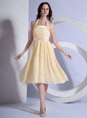 Brand New Halter Top Short Prom Dress in Yellow