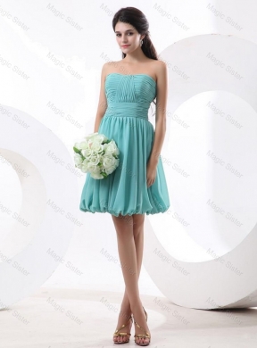 Most Popular Mini Length Aqua Blue Prom Dress with Strapless