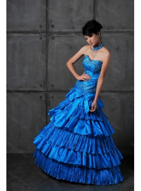 Discount A Line Prom Dress with Ruffled Layers