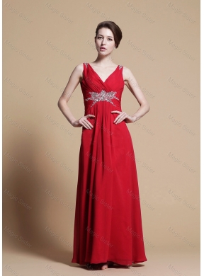 Empire V Neck Discount Prom Dress with Rhinestones for
