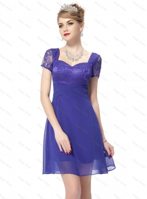 Modest Elegant Discount Short Prom Dress with Lace