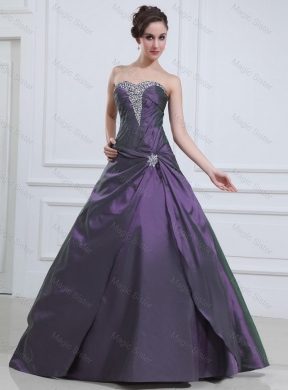 Classical Latest Luxurious Princess Purple Prom Dress with Beading