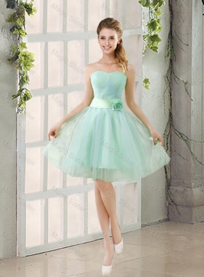 Summer A Line Strapless Ruching Bridesmaid Dress in Tulle