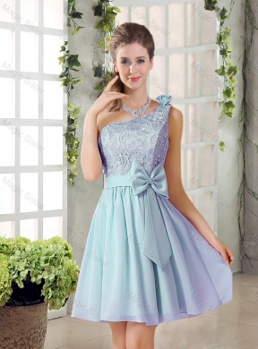 Summer A Line One Shoulder Prom Dress with Lace