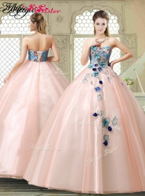 Perfect Strapless Quinceanera Gowns with Appliques and Embroidery