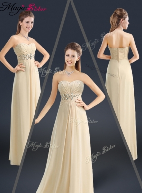 Latest Beading Prom Dress in Champagne