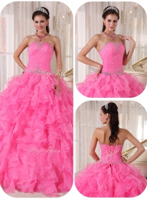 Pretty Ball Gown Strapless Quinceanera Dress with Beading