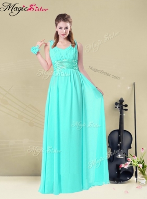 Beautiful Straps Bridesmaid Dress in Apple Green