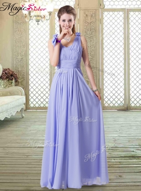 New Style Romantic Empire Straps Prom Dress in Lavender