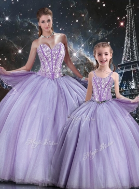 Sweet Ball Gown Beading Princesita With Quinceanera Dressesin Lavender