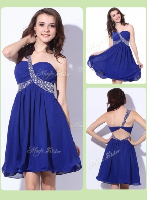 Fashionable One Shoulder CrissCrossDiscount Prom Dress with Beading