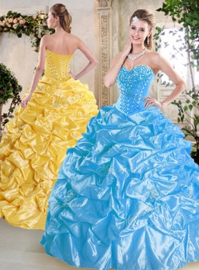 Luxurious Quinceanera Dress with Beading and Pick Ups for Spring