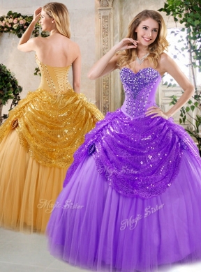 New Style Ball Gown Beading and Paillette Quinceanera Dress Fall