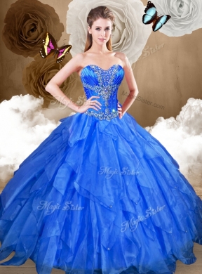 Perfect Ball Gown Sweet 16 Gowns with Beading and Ruffles