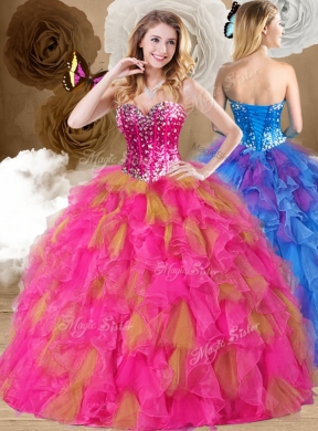 Lovely Ball Gown Ruffles Quinceanera Dress in Multi Color